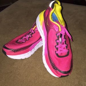 Hoka one one Bondi 5  pink/yellow sz 7.5